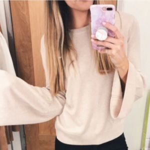 Leith bell sleeve beige sweater